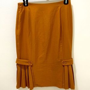 Retro Tan Pencil Skirt Size M